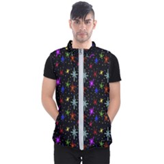 Colored Hand Draw Abstract Pattern Men s Puffer Vest