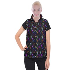 Colored Hand Draw Abstract Pattern Women s Button Up Vest