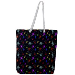 Colored Hand Draw Abstract Pattern Full Print Rope Handle Tote (large) by dflcprints