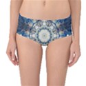 Painted Blue Mandala Flower On Canvas Mid-Waist Bikini Bottoms View1