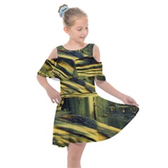 Yellow Dog Kids  Shoulder Cutout Chiffon Dress