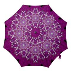 Wonderful Star Flower Painted On Canvas Hook Handle Umbrellas (small) by pepitasart