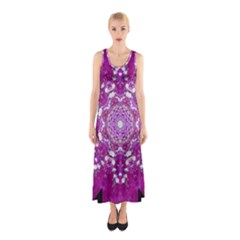 Wonderful Star Flower Painted On Canvas Sleeveless Maxi Dress by pepitasart