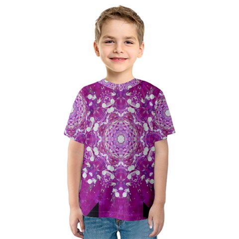 Wonderful Star Flower Painted On Canvas Kids  Sport Mesh Tee by pepitasart