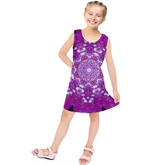 Wonderful Star Flower Painted On Canvas Kids  Tunic Dress by pepitasart