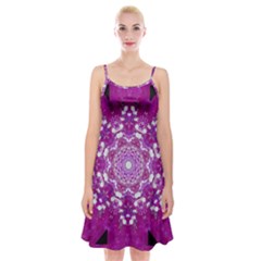 Wonderful Star Flower Painted On Canvas Spaghetti Strap Velvet Dress by pepitasart