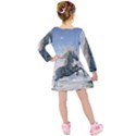 Wonderful Wild Fantasy Horse On The Beach Kids  Long Sleeve Velvet Dress View2