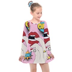 Pop Art   Kids  Long Sleeve Dress