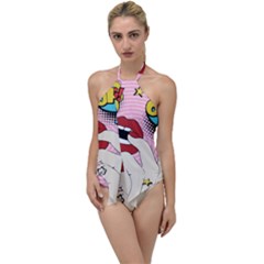 Pop Art   Go With The Flow One Piece Swimsuit by Valentinaart