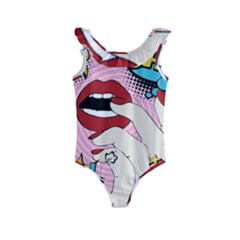 Pop Art   Kids  Frill Swimsuit