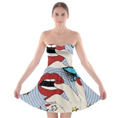 Pop Art   Strapless Bra Top Dress