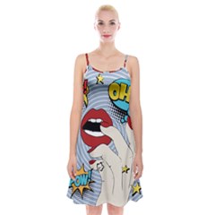 Pop Art   Spaghetti Strap Velvet Dress