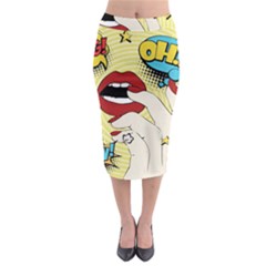 Pop Art   Midi Pencil Skirt by Valentinaart