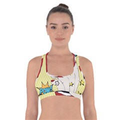 Pop Art   Cross Back Sports Bra by Valentinaart