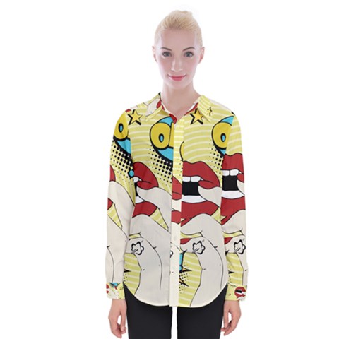 Pop Art   Womens Long Sleeve Shirt by Valentinaart