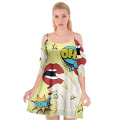 Pop Art   Cutout Spaghetti Strap Chiffon Dress by Valentinaart