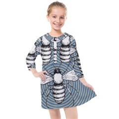 Pop Art  Bee Kids  Quarter Sleeve Shirt Dress