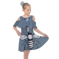 Pop Art  Bee Kids  Shoulder Cutout Chiffon Dress