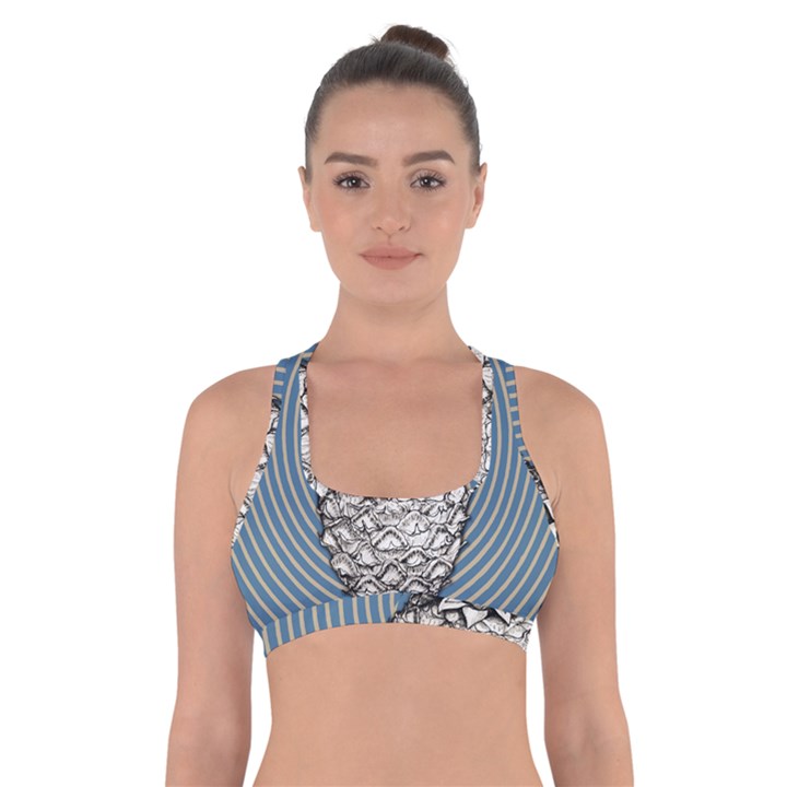 Pop Art  Pineapple  Cross Back Sports Bra