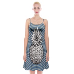 Pop Art  Pineapple  Spaghetti Strap Velvet Dress by Valentinaart