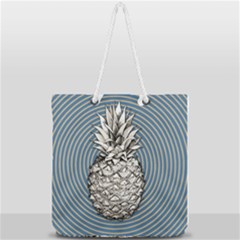 Pop Art  Pineapple  Full Print Rope Handle Tote (large) by Valentinaart