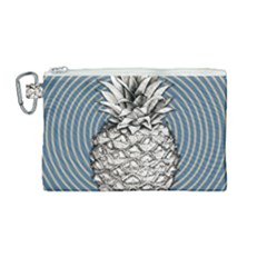 Pop Art  Pineapple  Canvas Cosmetic Bag (medium) by Valentinaart