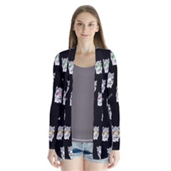 Llama Pattern Drape Collar Cardigan by Valentinaart