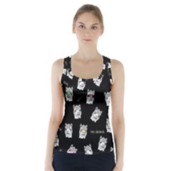 Llama Pattern Racer Back Sports Top by Valentinaart