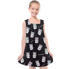 Llama Pattern Kids  Cross Back Dress