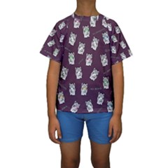 Llama Pattern Kids  Short Sleeve Swimwear by Valentinaart