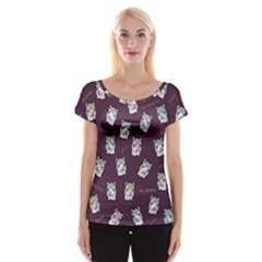 Llama Pattern Cap Sleeve Top by Valentinaart