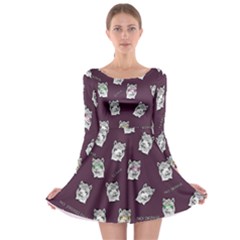 Llama Pattern Long Sleeve Skater Dress by Valentinaart