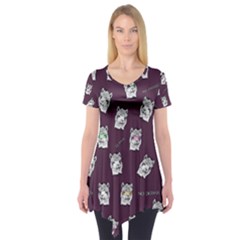 Llama Pattern Short Sleeve Tunic  by Valentinaart