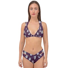 Llama Pattern Double Strap Halter Bikini Set by Valentinaart