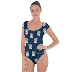 Llama Pattern Short Sleeve Leotard 