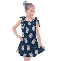 Llama Pattern Kids  Tie Up Tunic Dress