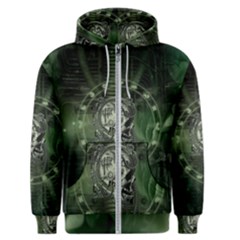 Awesome Creepy Mechanical Skull Men s Zipper Hoodie by FantasyWorld7