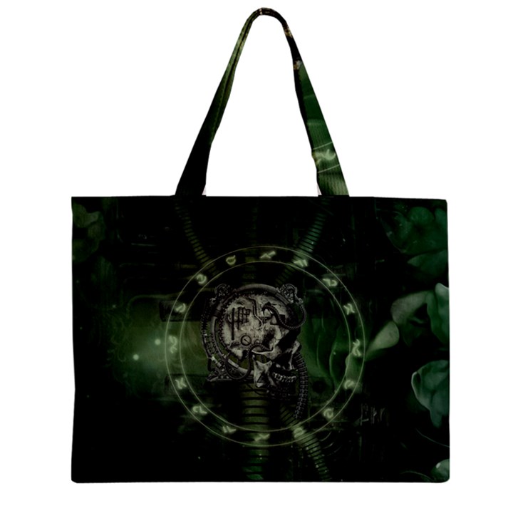 Awesome Creepy Mechanical Skull Zipper Mini Tote Bag