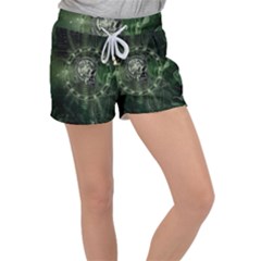 Awesome Creepy Mechanical Skull Women s Velour Lounge Shorts by FantasyWorld7