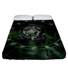 Awesome Creepy Mechanical Skull Fitted Sheet (king Size) by FantasyWorld7