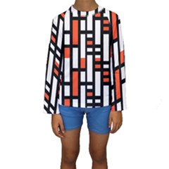 Linear Sequence Pattern Design Kids  Long Sleeve Swimwear by dflcprints