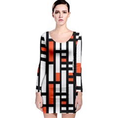 Linear Sequence Pattern Design Long Sleeve Bodycon Dress by dflcprints