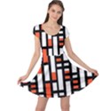 Linear Sequence Pattern Design Cap Sleeve Dress View1