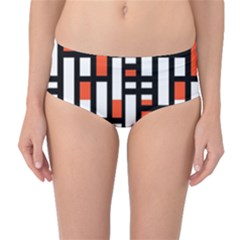 Linear Sequence Pattern Design Mid-waist Bikini Bottoms by dflcprints