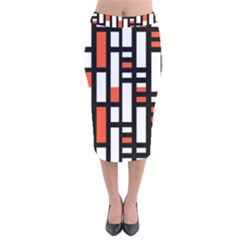 Linear Sequence Pattern Design Velvet Midi Pencil Skirt by dflcprints