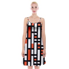 Linear Sequence Pattern Design Spaghetti Strap Velvet Dress