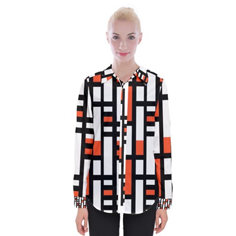 Linear Sequence Pattern Design Womens Long Sleeve Shirt by dflcprints