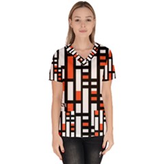 Linear Sequence Pattern Design Women s V-neck Scrub Top by dflcprints