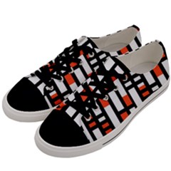 Linear Sequence Pattern Design Men s Low Top Canvas Sneakers by dflcprints