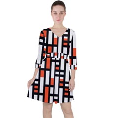 Linear Sequence Pattern Design Ruffle Dress by dflcprints